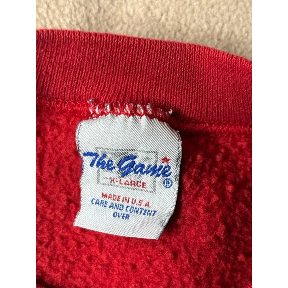 Vintage 90s The Game NFL Mens Kansas City Chiefs Crew Neck Size XL Red Sweater - Picture 2 of 6